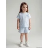 LCW baby Mavi Deniz Kabuğu Baskılı Kız Bebek Pijama Takımı