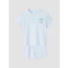 LCW baby Mavi Deniz Kabuğu Baskılı Kız Bebek Pijama Takımı