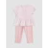 LCW baby Pembe Çizgili Kız Bebek Takım