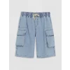 LCW Kids İndigo Beli Lastikli Erkek Çocuk Kargo Jean Şort