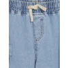 LCW Kids İndigo Beli Lastikli Erkek Çocuk Kargo Jean Şort