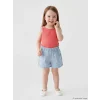 LCW baby Mavi Çiçekli Kız Bebek Jean Şort