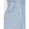 LCW baby Mavi Çiçekli Kız Bebek Jean Şort