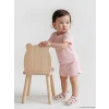 LCW baby Pembe Çiçekli Kız Bebek Şortlu Takım