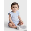 LCW baby Mavi Çiçekli Kız Bebek Şortlu Takım