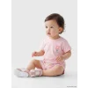LCW baby Pembe Çiçekli Kız Bebek Şortlu Takım