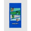 LCW ACCESSORIES Mavi Minecraft Baskılı Pamuklu Erkek Çocuk Plaj Havlusu 70x150 cm