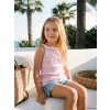 LCW Kids Lila Halter Yaka Baskılı Kız Çocuk Atlet