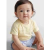 LCW baby Sarı Baskılı Kız Bebek Tişört