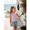 LCW Kids Lila Halter Yaka Baskılı Kız Çocuk Atlet