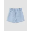 LCW Kids Mavi Beli Lastikli Nakışlı Kız Çocuk Jean Şort