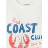 LCW Kids Beyaz Bisiklet Yaka Baskılı Erkek Çocuk Tişört