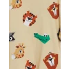 LCW Kids Bej Bisiklet Yaka Baskılı Erkek Çocuk Tişört 3lü