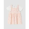 LCW baby Pembe Çiçek Desenli Kız Bebek Gabardin Elbise