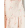 LCW baby Pembe Çiçek Desenli Kız Bebek Gabardin Elbise