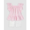 LCW baby Pembe Fisto İşlemeli Kız Bebek Takım