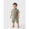 LCW baby Yeşil Çizgili Erkek Bebek Şortlu Takım
