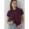 Mavi 1614200-87830 Mavi Logo Baskılı Bordo Tişört