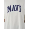 Mavi 1600843-82127 Mavi Logo Baskılı Ekru Tişört