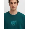 Mavi 0613570-90366 Mavi Logo Baskılı Yeşil Tişört