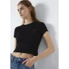Mavi 1613848-900 Mavi Logo Baskılı Siyah Tişört
