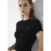 Mavi 1613848-900 Mavi Logo Baskılı Siyah Tişört