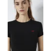 Mavi 1613848-900 Mavi Logo Baskılı Siyah Tişört