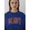 Mavi 1600843-70758 Mavi Logo Baskılı Mavi Tişört