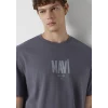 Mavi 0613570-85540 Mavi Logo Baskılı Gri Tişört