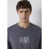 Mavi 0613570-85540 Mavi Logo Baskılı Gri Tişört