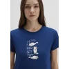 Mavi 1613471-82625 Kedi Baskılı Lacivert Tişört