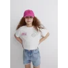 Mavi 7610313-70057 Barbie Baskılı Ekru Tişört