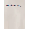 Mavi 1614301-70057 Renkli Mavi Kalp Baskılı Ekru Tişört