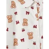 LCW Young Ekru Bebe Yaka Ayıcık Baskılı Kadın Şortlu Pijama Takımı