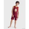 LCW Kids Kırmızı Galatasaray Baskılı Erkek Çocuk Şortlu Pijama Takımı