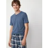 LC WAIKIKI İndigo Regular Fit Ekose Erkek Pijama Takım