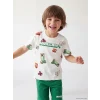 LCW Kids Ekru Minecraft Baskılı Erkek Çocuk Şortlu Pijama Takımı