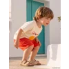 LCW baby Ekru Baskılı Erkek Bebek Şortlu Takım