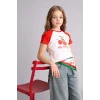Defacto H3479A8WT34 Beyaz My Melody Fıtted Bisiklet Yaka Ribana Kısa Kollu Tişört Kız Çocuk