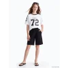 LCW Kids Siyah Beli Lastikli Kız Çocuk Şort