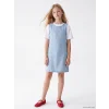 LCW Kids Mavi Taşlı Kız Çocuk Jean Elbise