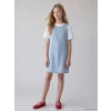 LCW Kids Mavi Taşlı Kız Çocuk Jean Elbise