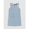 LCW Kids Mavi Taşlı Kız Çocuk Jean Elbise