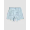 LCW Kids İndigo Kalp Nakışlı Kız Çocuk Jean Şort