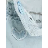 LCW Kids İndigo Kalp Nakışlı Kız Çocuk Jean Şort