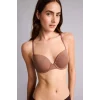 Defacto T8471AZBN307 Kahve Micro Kaplı Pedli Balenli Tişört Açık Kahverengi Bra