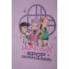 Defacto H7337A8PR249 Mor %100 Pamuk Kpop - Demon Hunters Relax Fıt Bisiklet Yaka Kısa Kollu Tişört Kız Çocuk