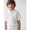 LCW Kids Beyaz Dokulu Erkek Çocuk Gömlek