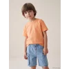 LCW Kids Turuncu Bisiklet Yaka Erkek Çocuk Tişört