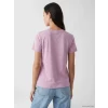 LCW EVERYDAY Lila Nakışlı Soft Touch Kadın Tişört